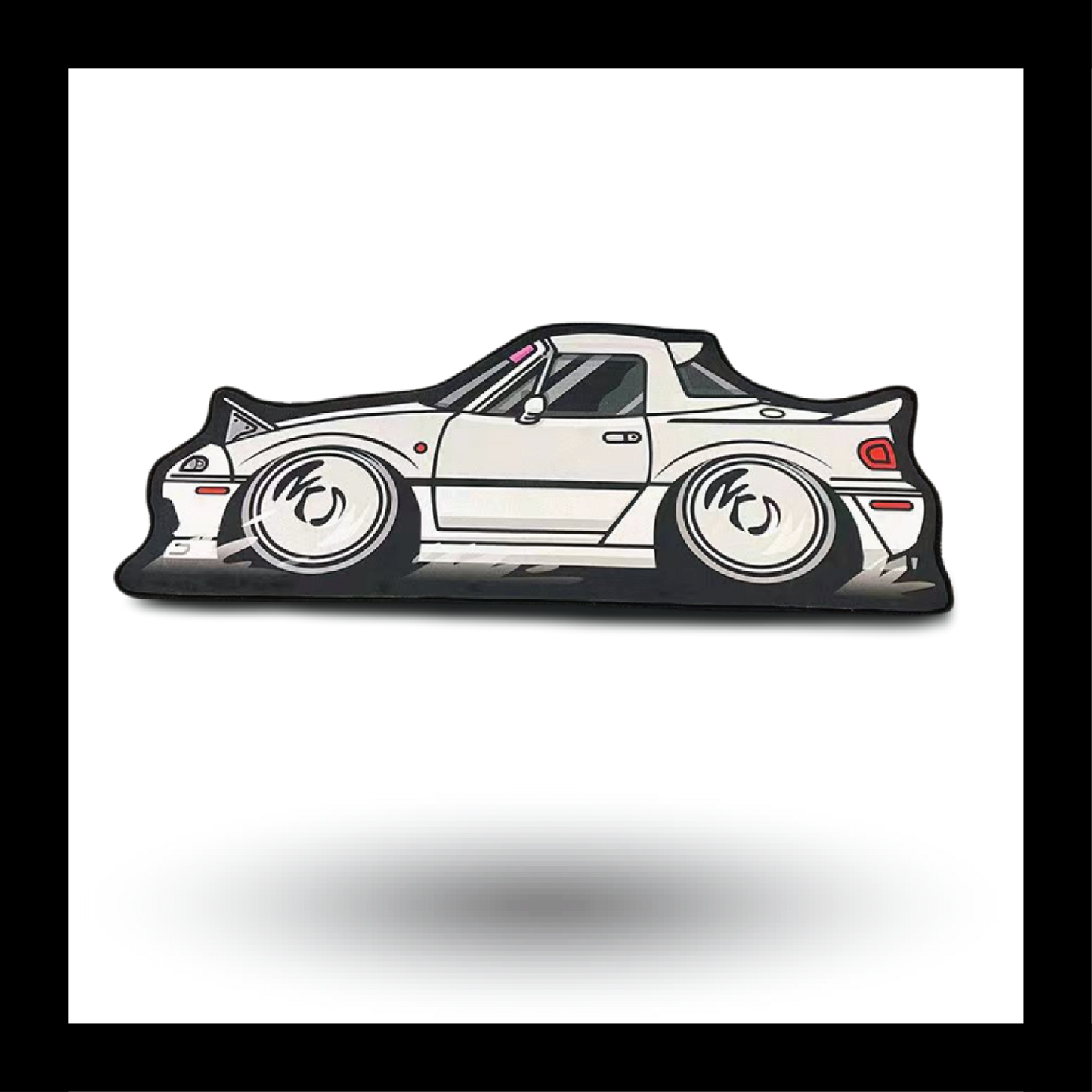 Racing Car Fluffy Tufted Carpet (White) - My Store