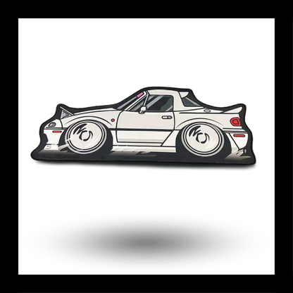 Racing Car Fluffy Tufted Carpet (White) - My Store