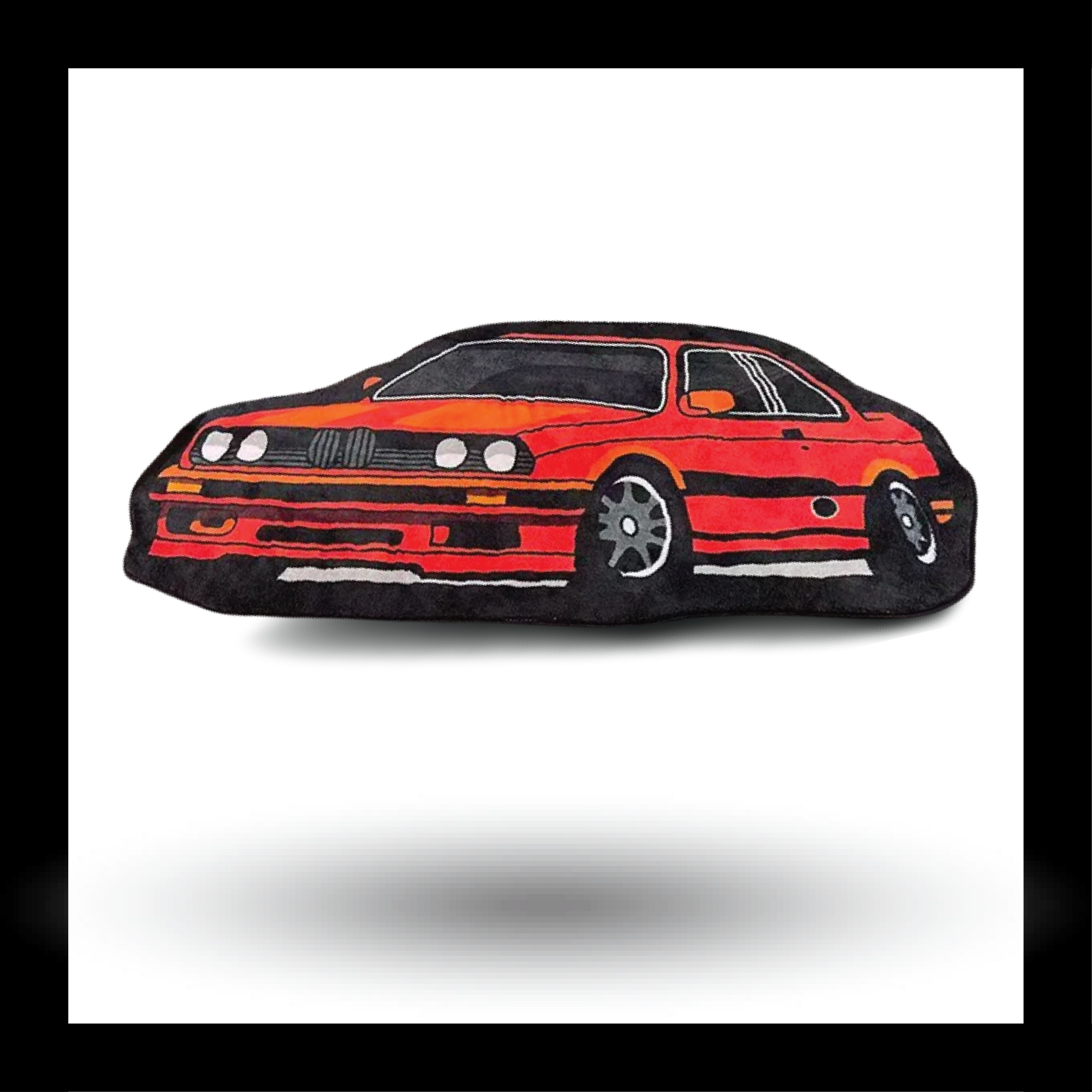 Racing Car Fluffy Tufted Carpet (Red) - My Store