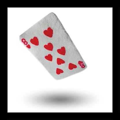 Love Poker Card Fluffy Tufted Carpet (Red) - My Store