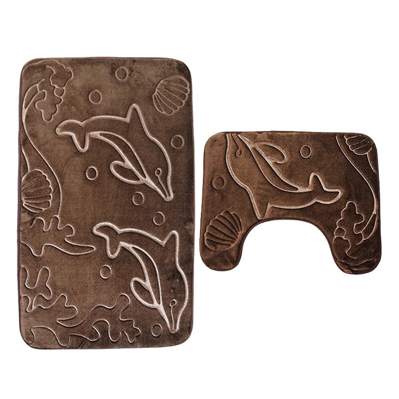Dolphin Bathroom Mat (Blue and Brown) - My Store