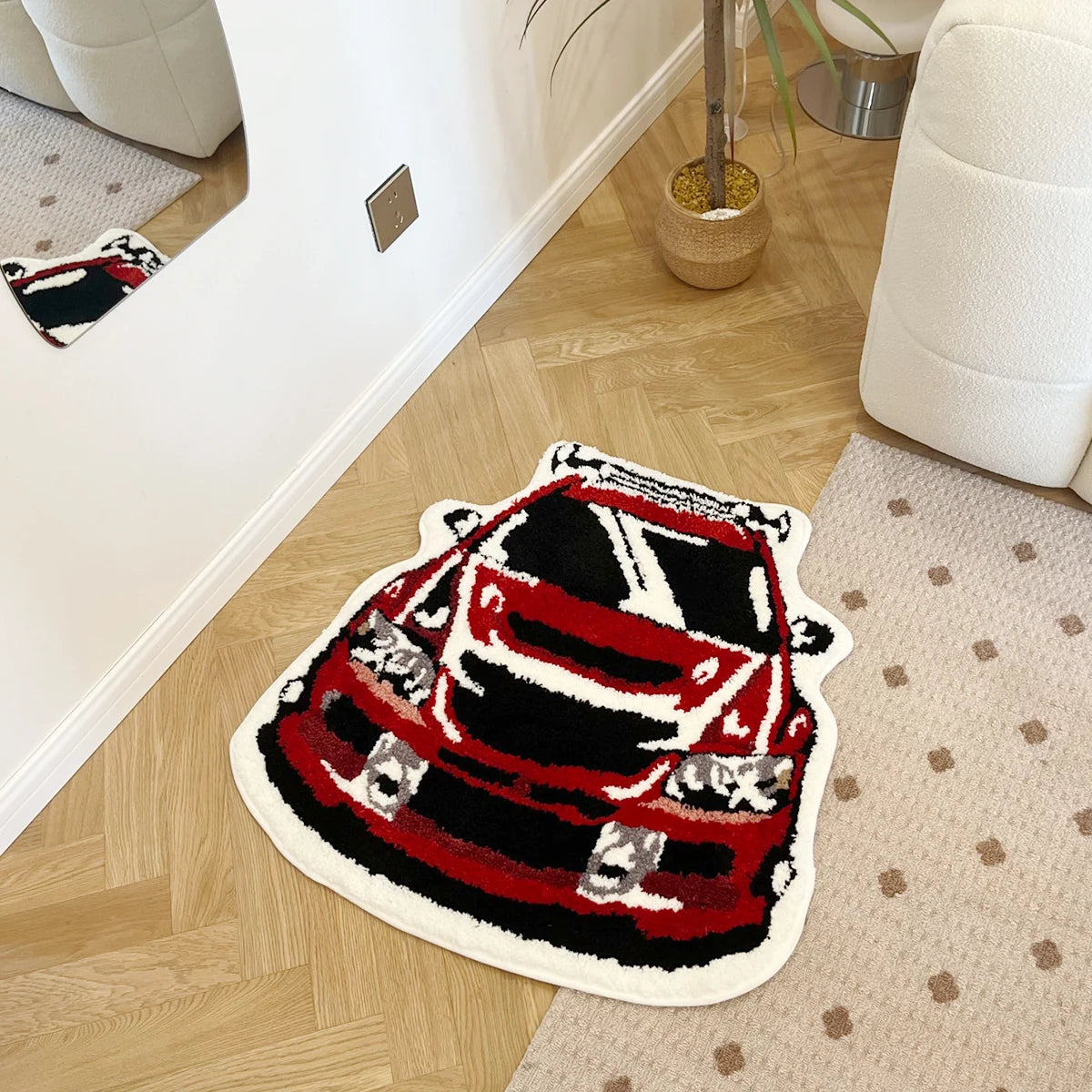 Racing Car Red Tufted Carpet