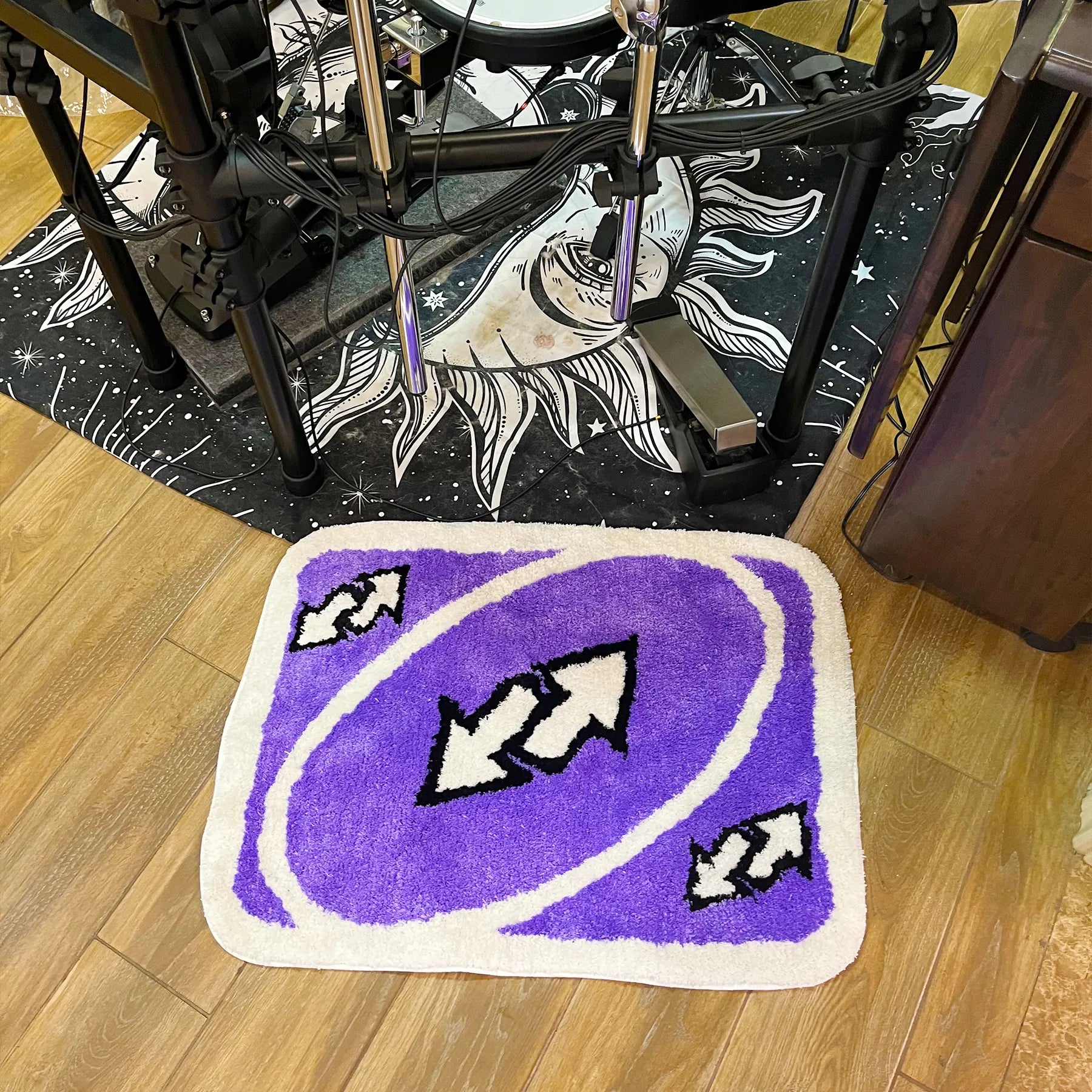 Uno Reverse Card Fluffy Tufted Carpet (Purple) - My Store