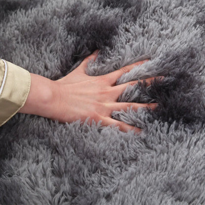 Grey Tie Dye Plush Carpet
