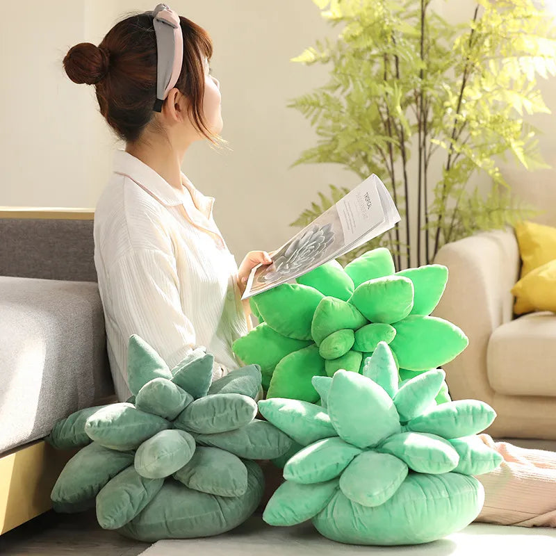 Succulent Plush Stuffed Pillow (Army Green) - My Store