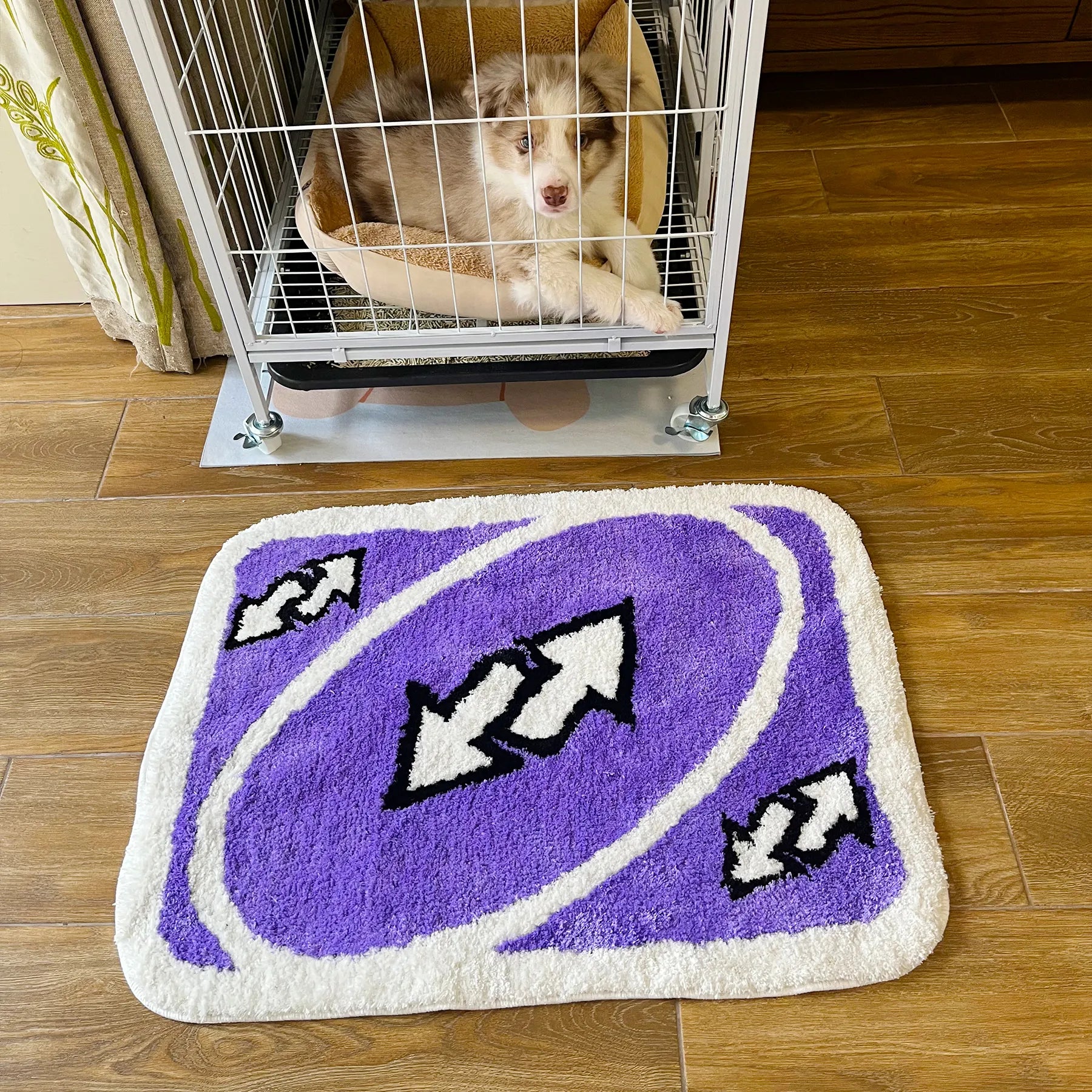 Uno Reverse Card Fluffy Tufted Carpet (Purple) - My Store