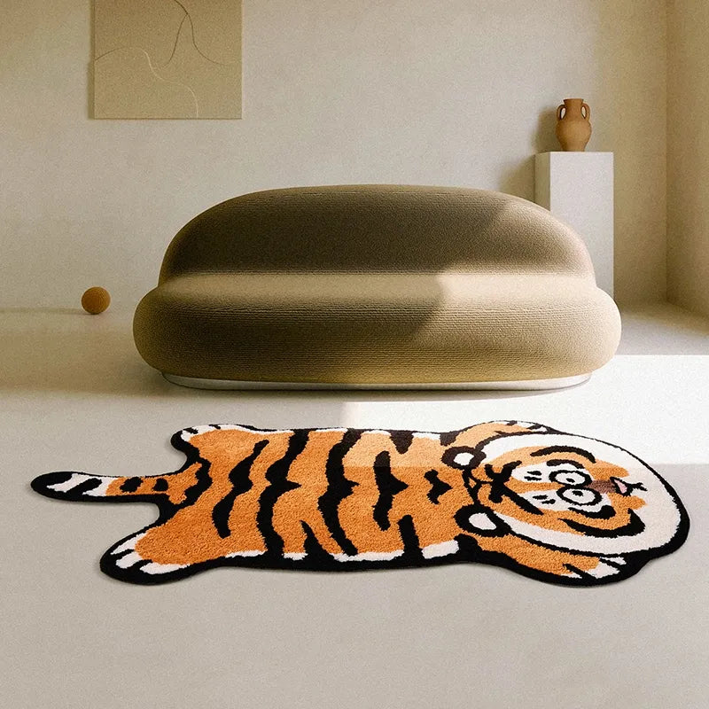 Upside Down Tiger Fluffy Tufted Carpet - My Store