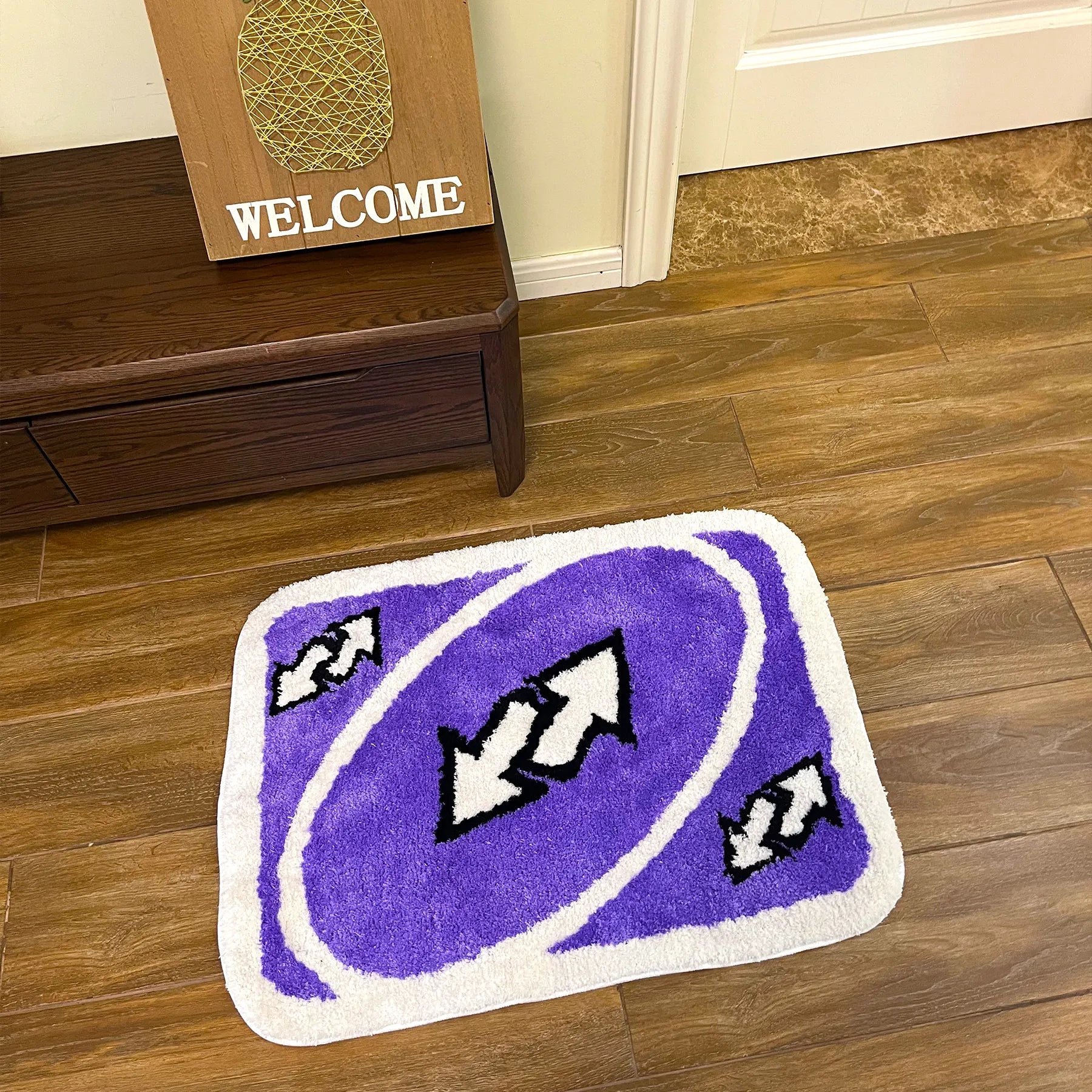 Uno Reverse Card Fluffy Tufted Carpet (Purple) - My Store