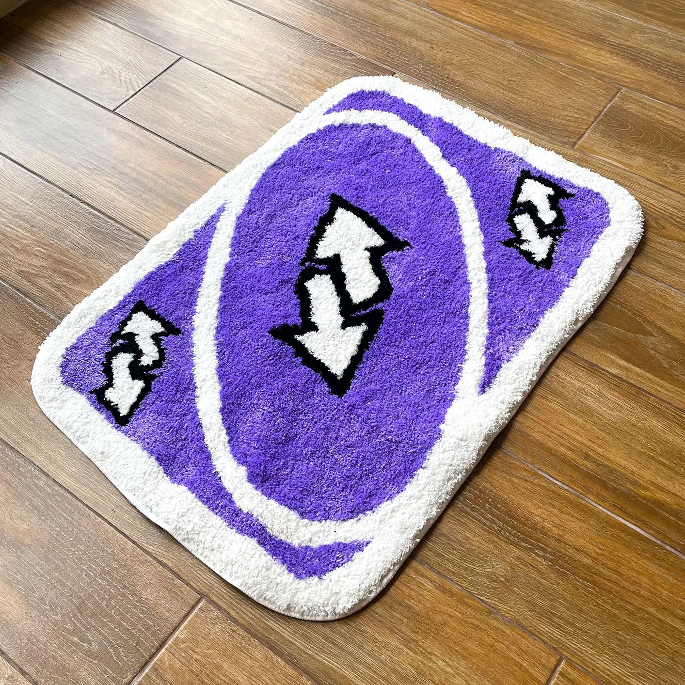 Uno Reverse Card Fluffy Tufted Carpet (Purple) - My Store